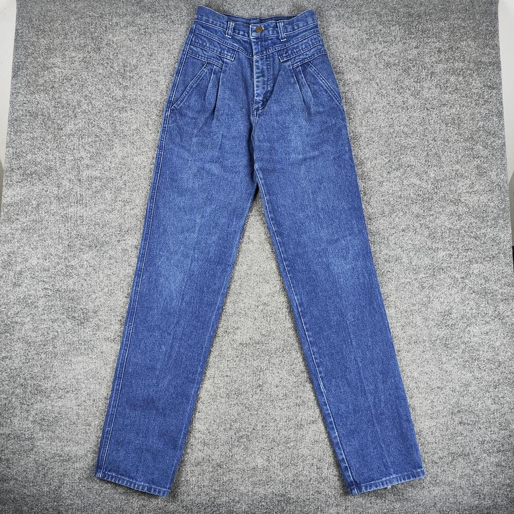 Vintage Wrangler Jeans Womens 10 Medium Wash High Rise Pleated Tapered Denim 90s